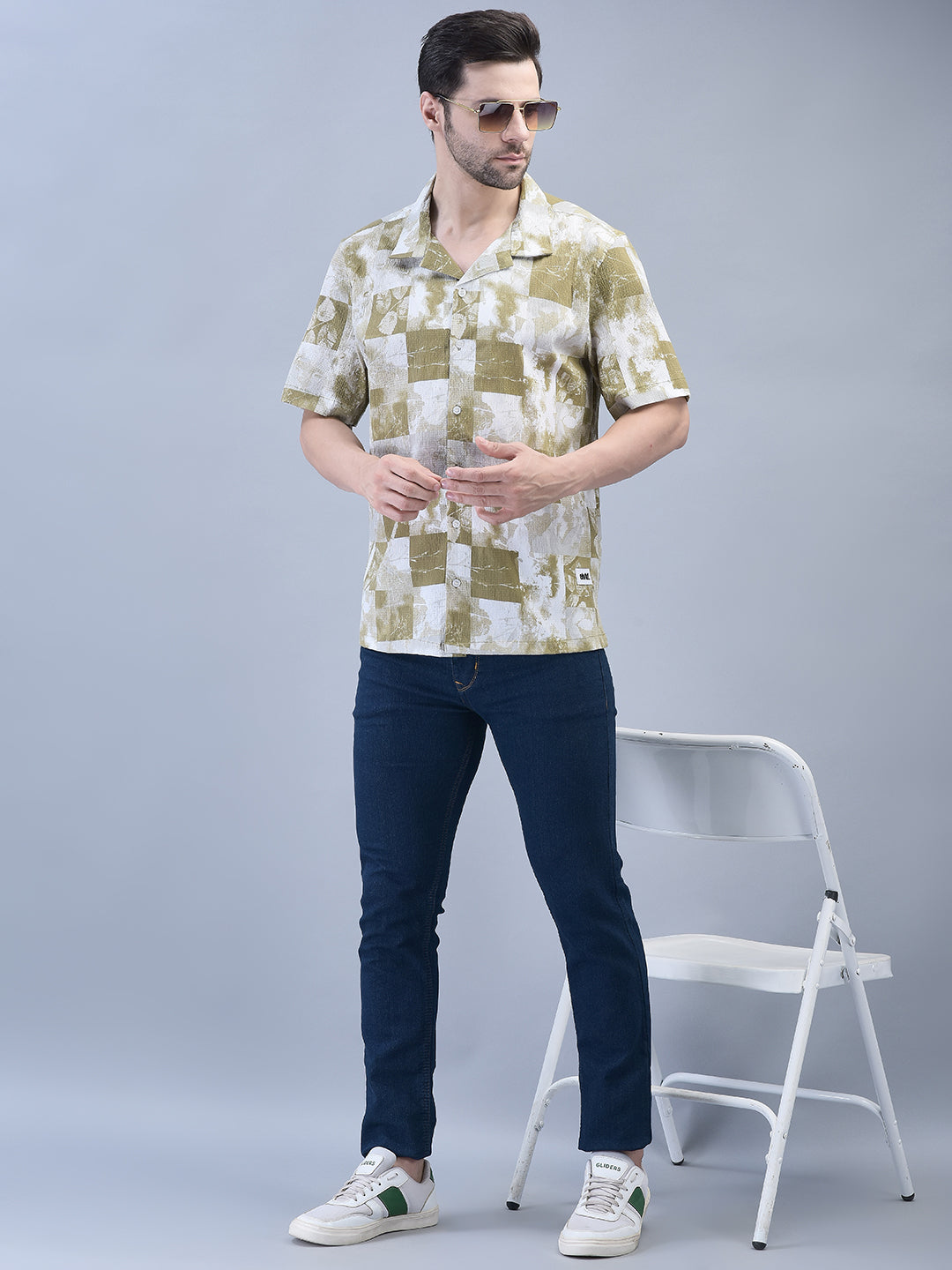 TEXTURED ABSTRACT PRINT SHIRT
