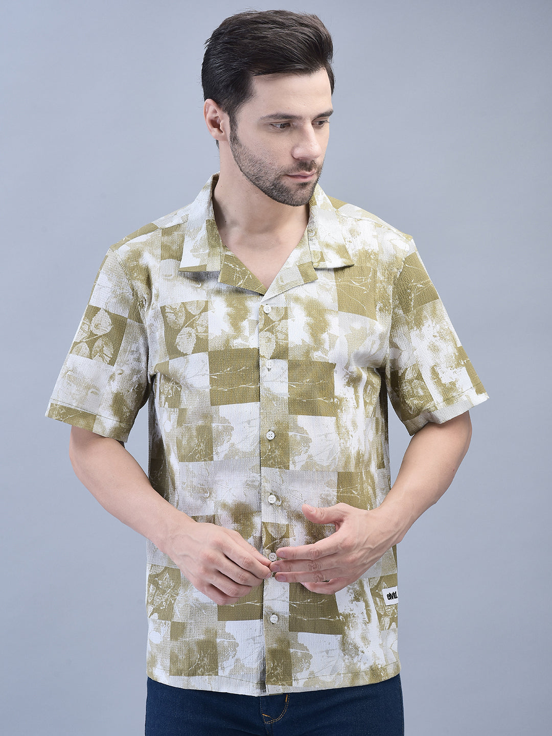 TEXTURED ABSTRACT PRINT SHIRT
