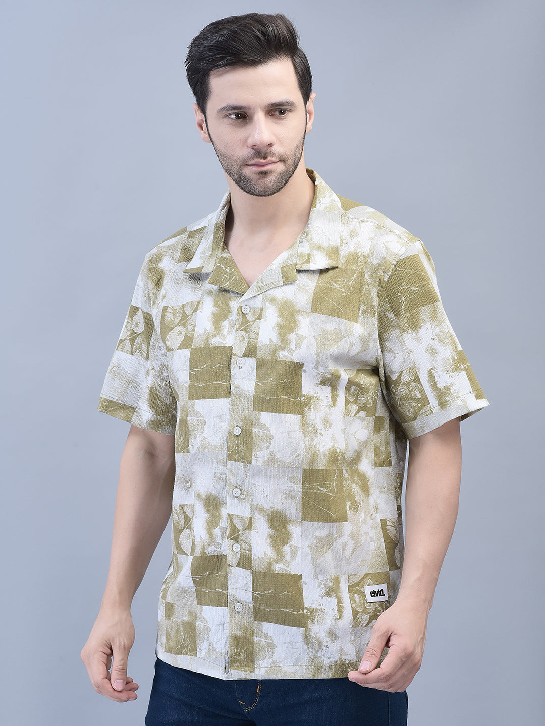 TEXTURED ABSTRACT PRINT SHIRT
