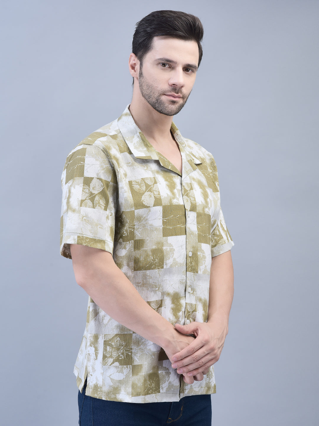 TEXTURED ABSTRACT PRINT SHIRT