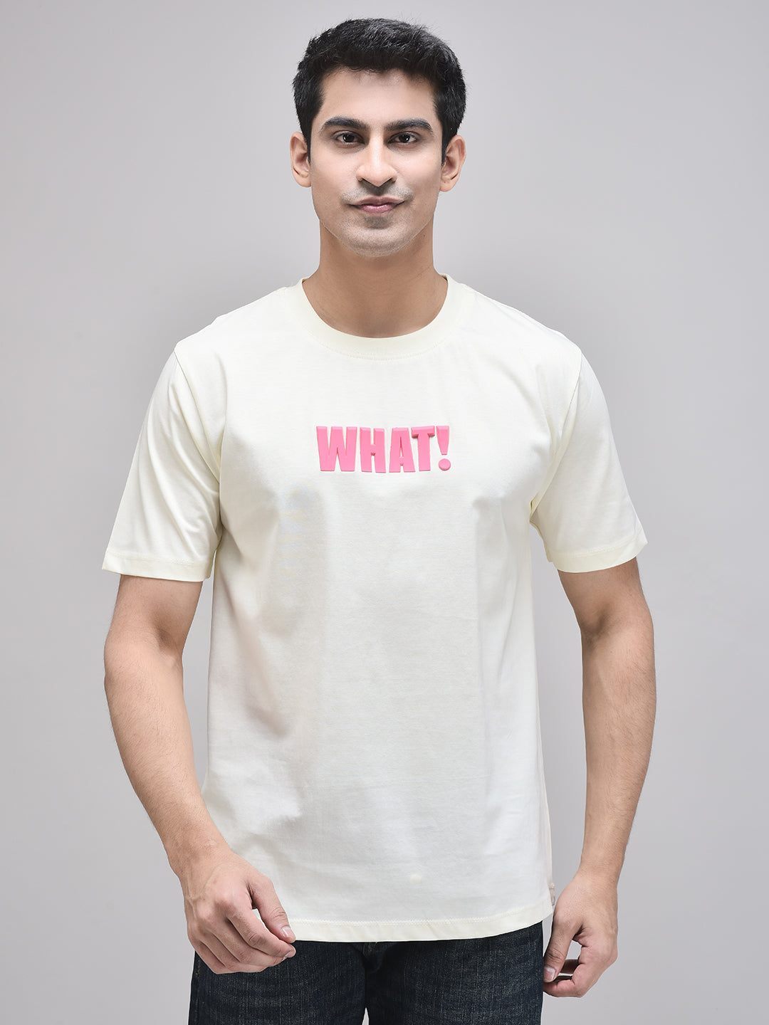 SAY WHAT! BEIGE T-SHIRT