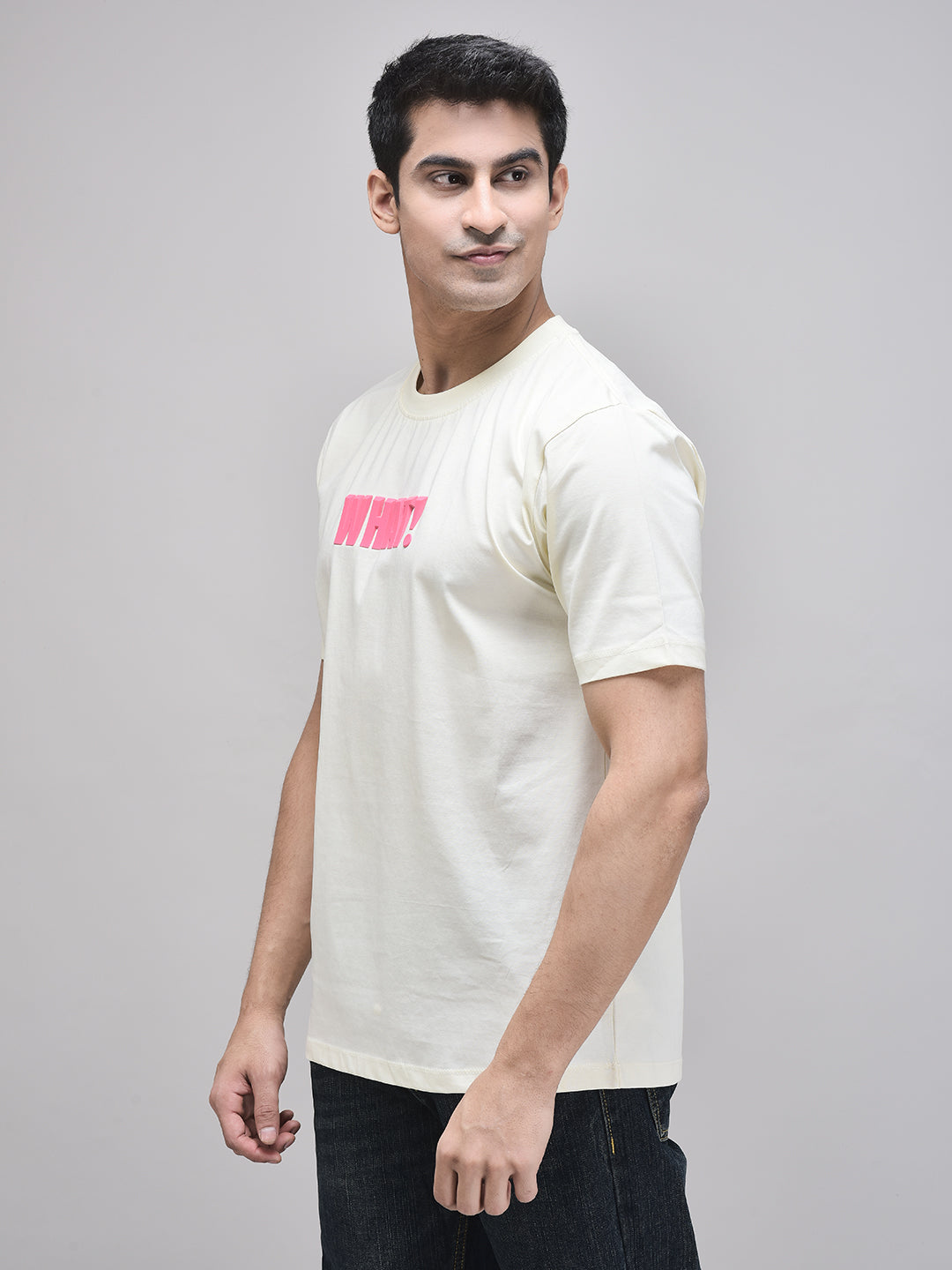 SAY WHAT! BEIGE T-SHIRT