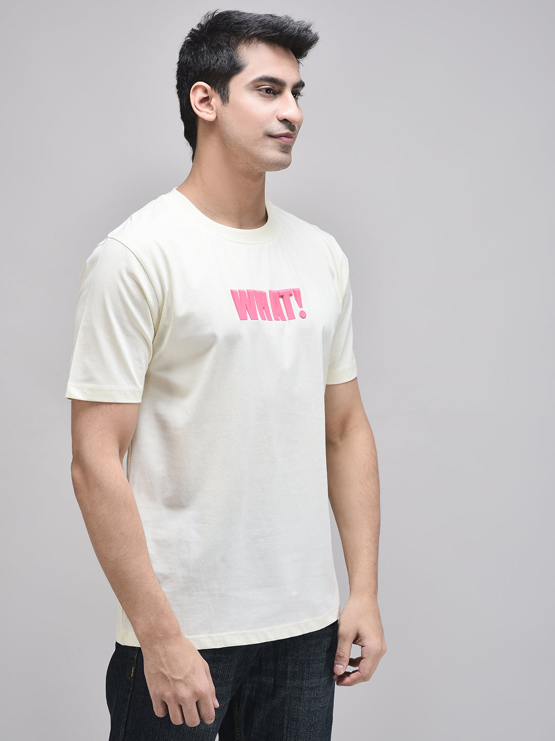 SAY WHAT! BEIGE T-SHIRT