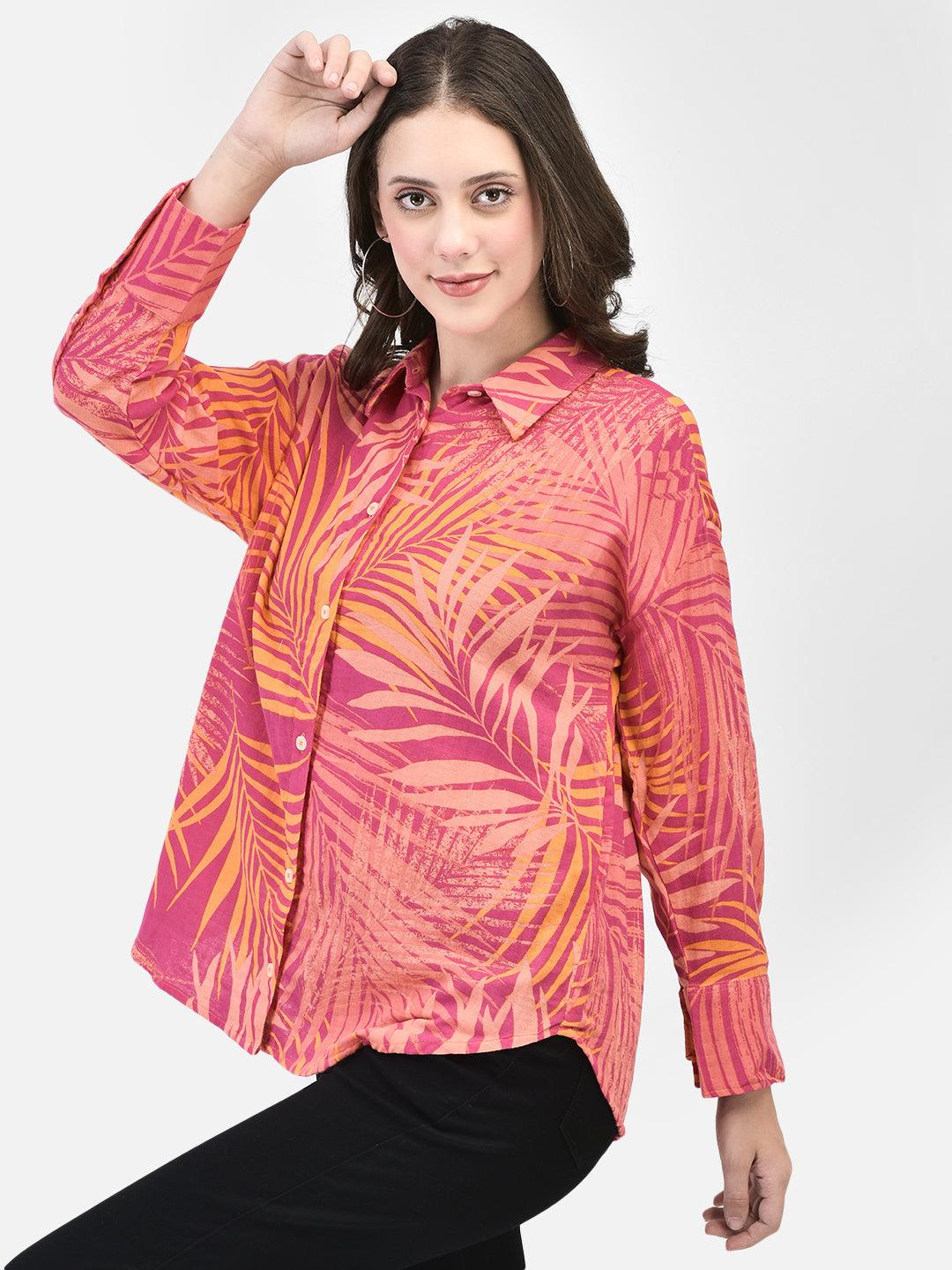 PINK PALM DELIGHT OVERSIZED SHIRT