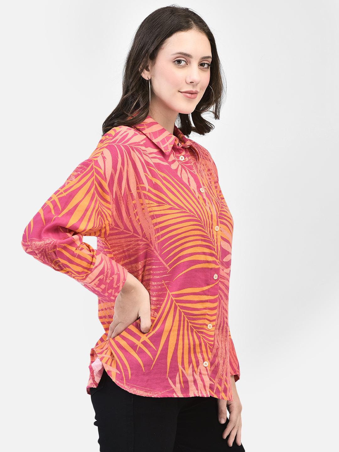 PINK PALM DELIGHT OVERSIZED SHIRT