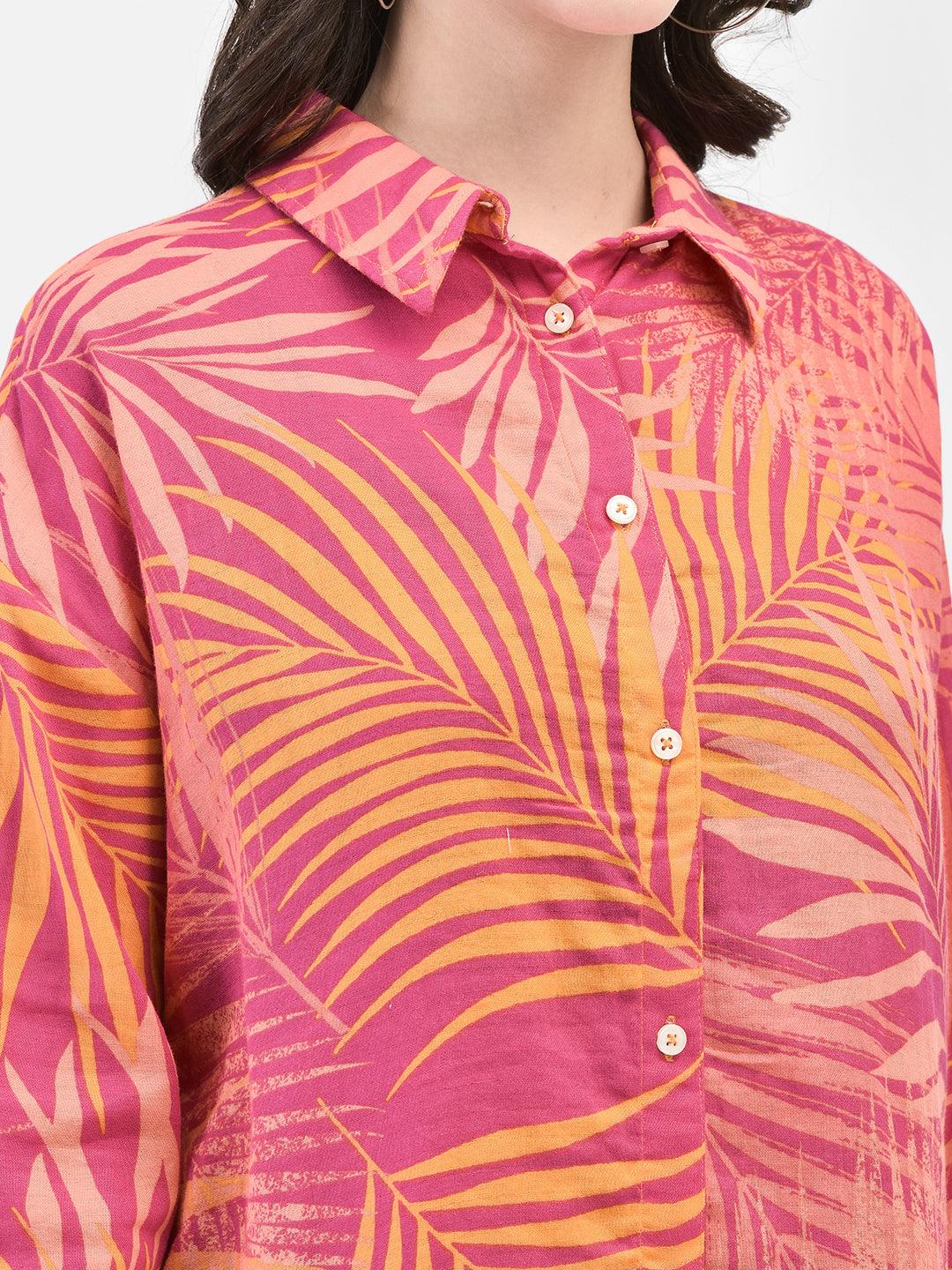 PINK PALM DELIGHT OVERSIZED SHIRT
