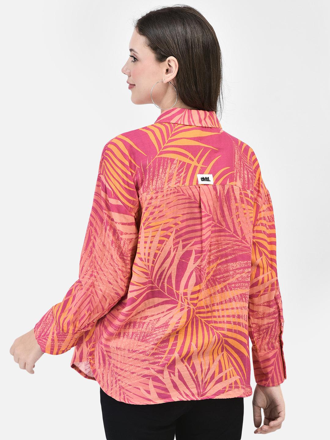 PINK PALM DELIGHT OVERSIZED SHIRT