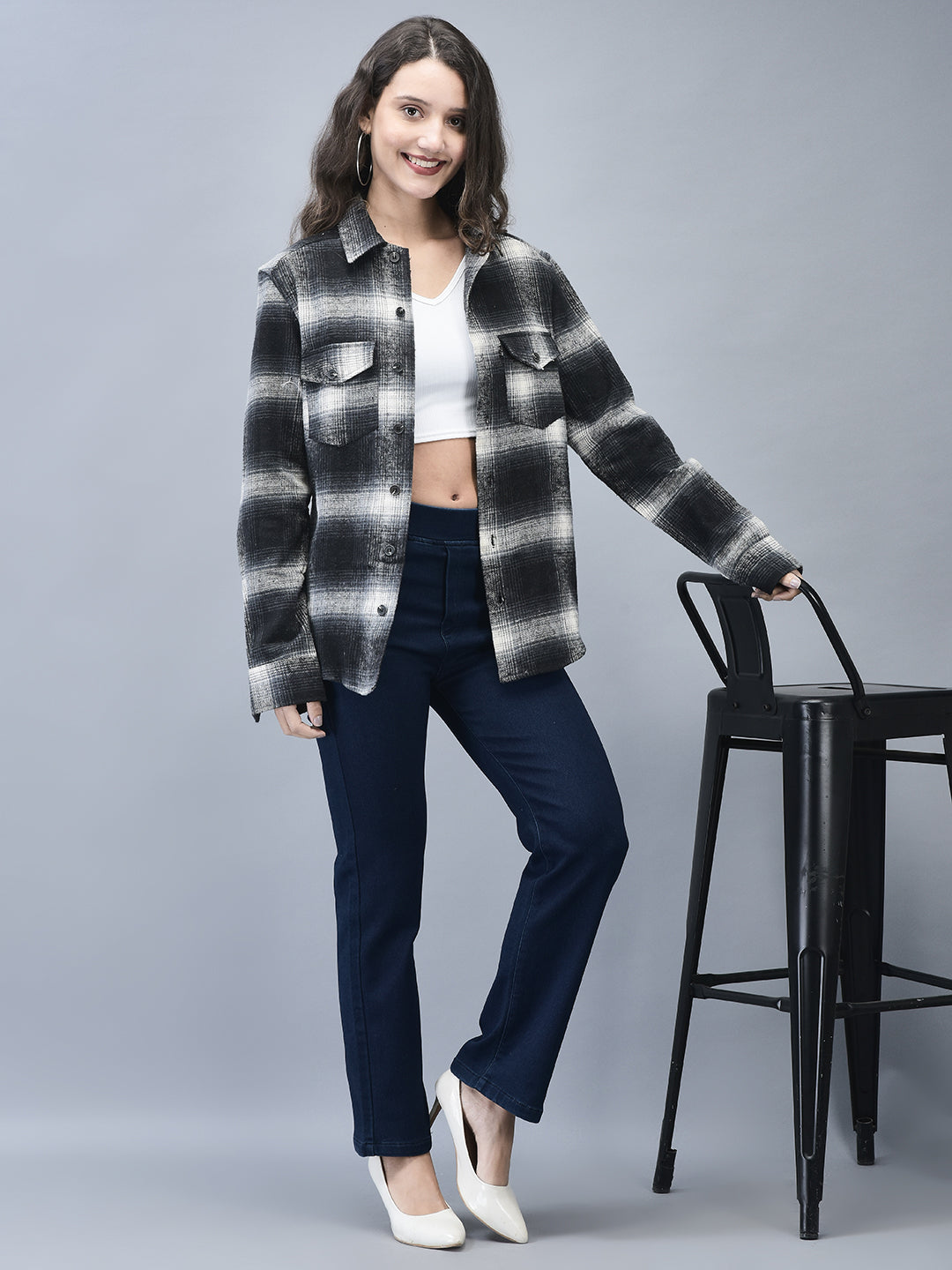 STYLISH CASUAL BLACK SHACKET