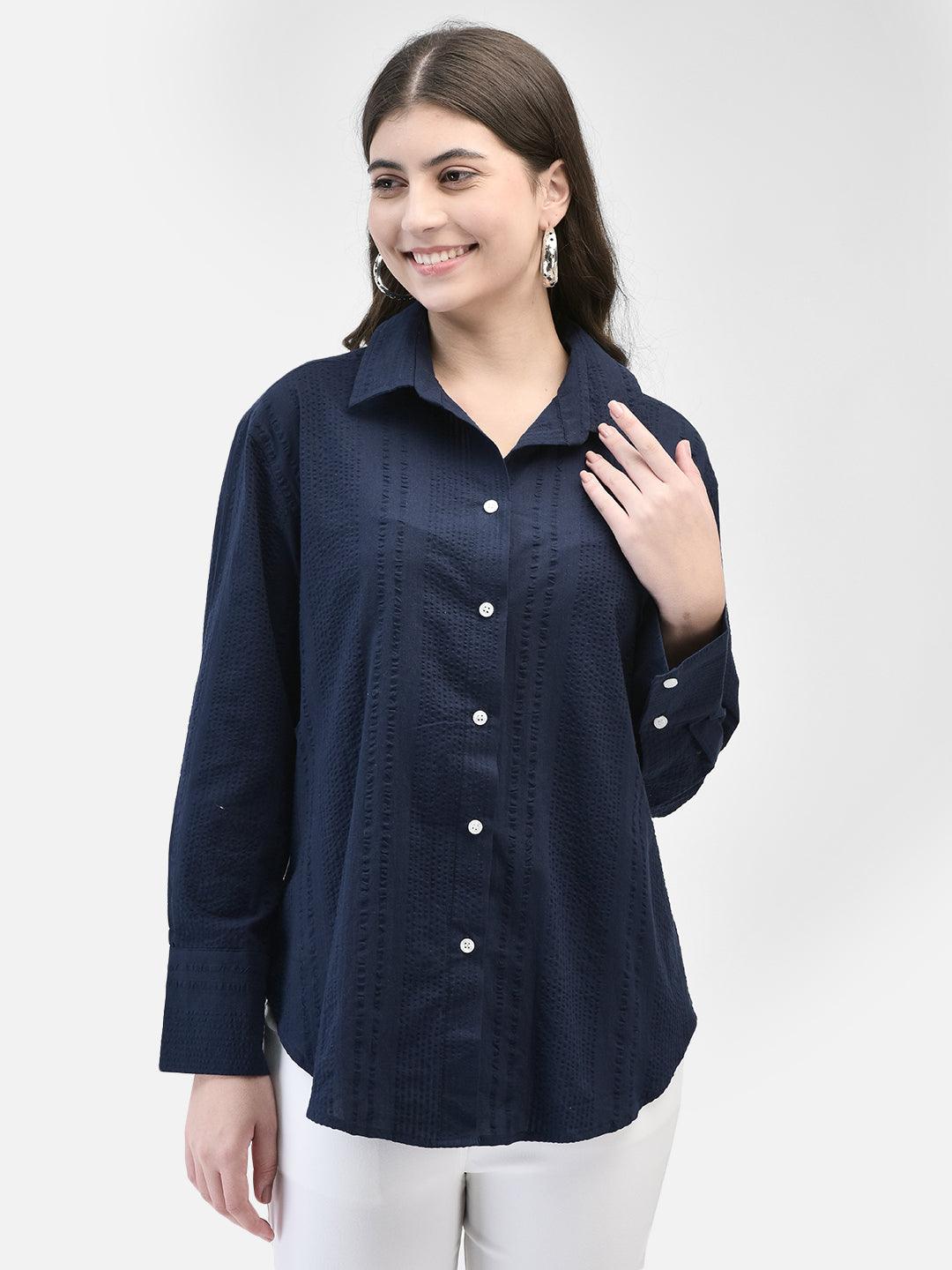 SAPPHIRE SEERSUCKER SHIRT