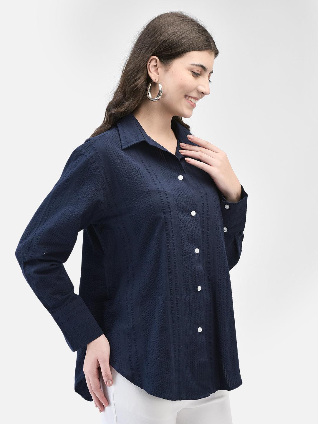 SAPPHIRE SEERSUCKER SHIRT