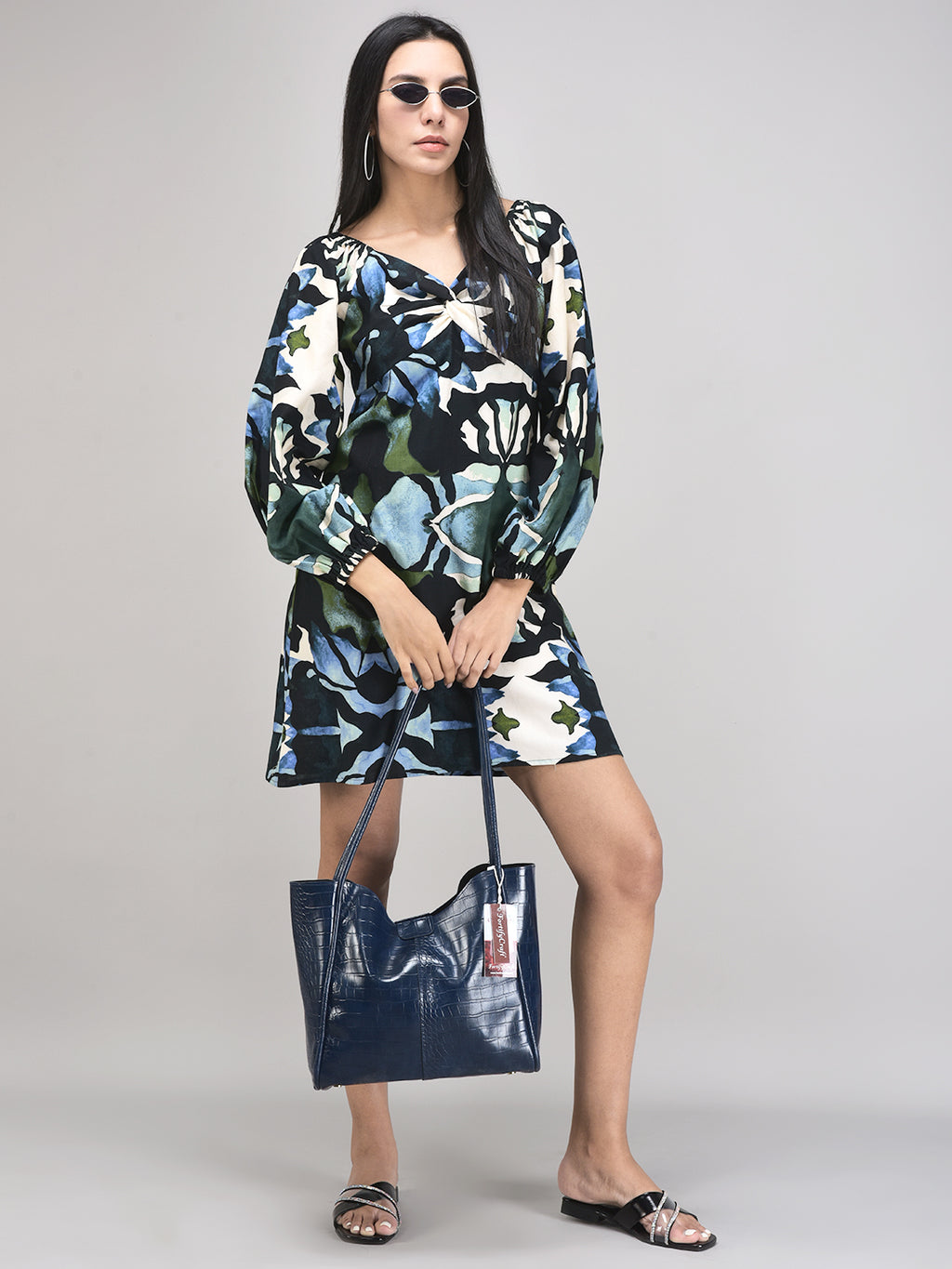 Breathable puff sleeve dress for summer India