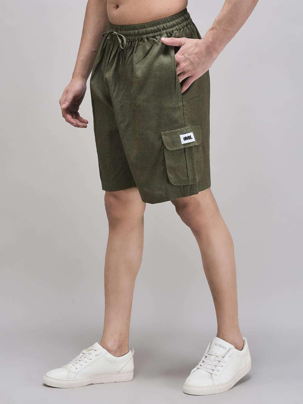 Men’s summer shorts in olive – breathable fabric