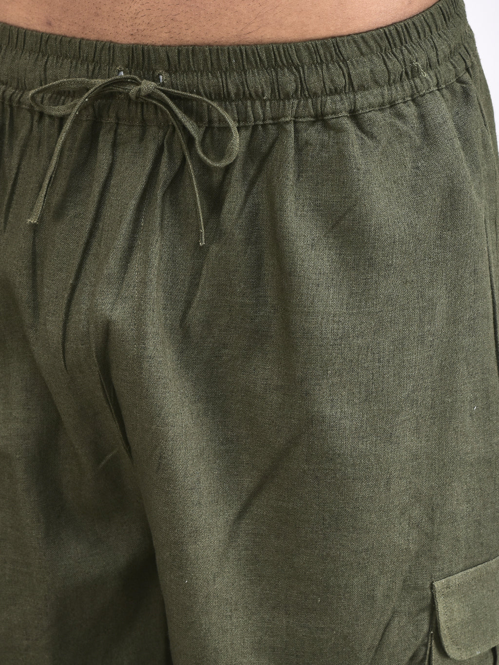Pure linen summer shorts for men with cargo pockets