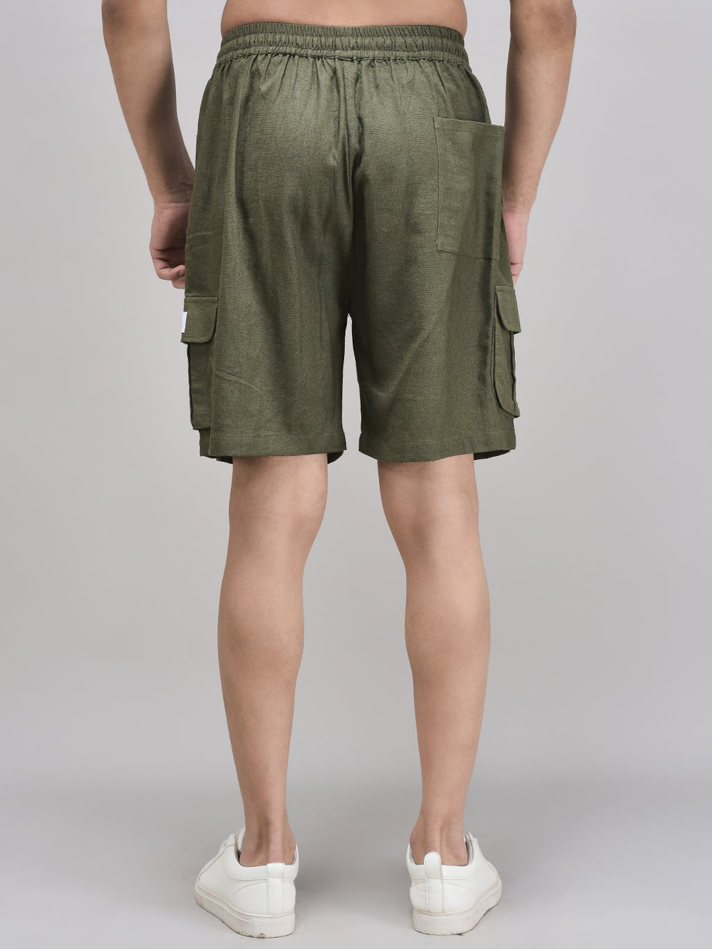 Elastic waistband cotton-linen shorts India