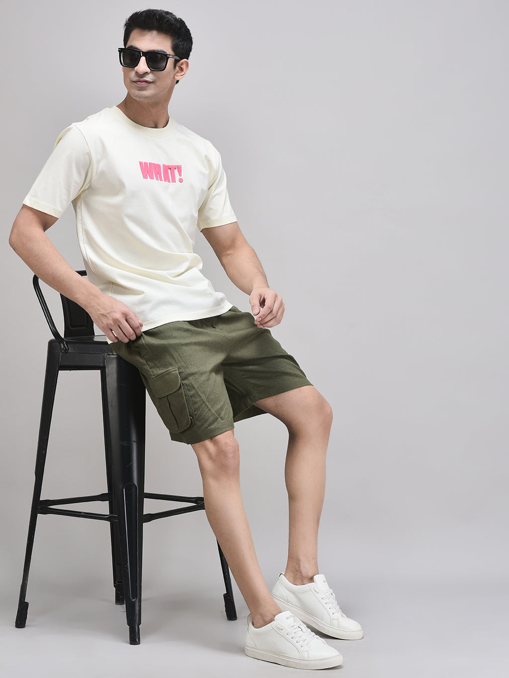 Pure linen summer shorts for men with cargo pockets