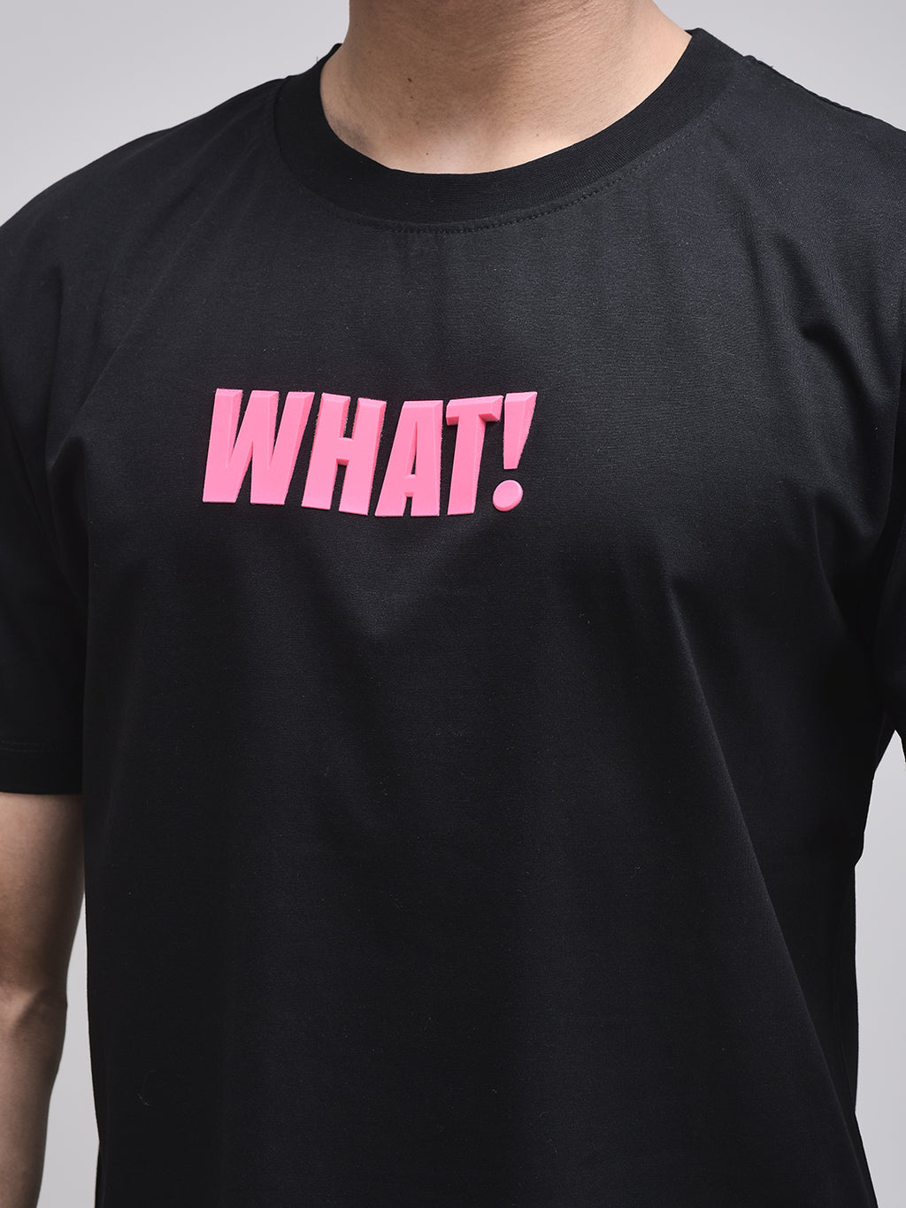 WHAT! 3D PRINT BLACK T-SHIRT