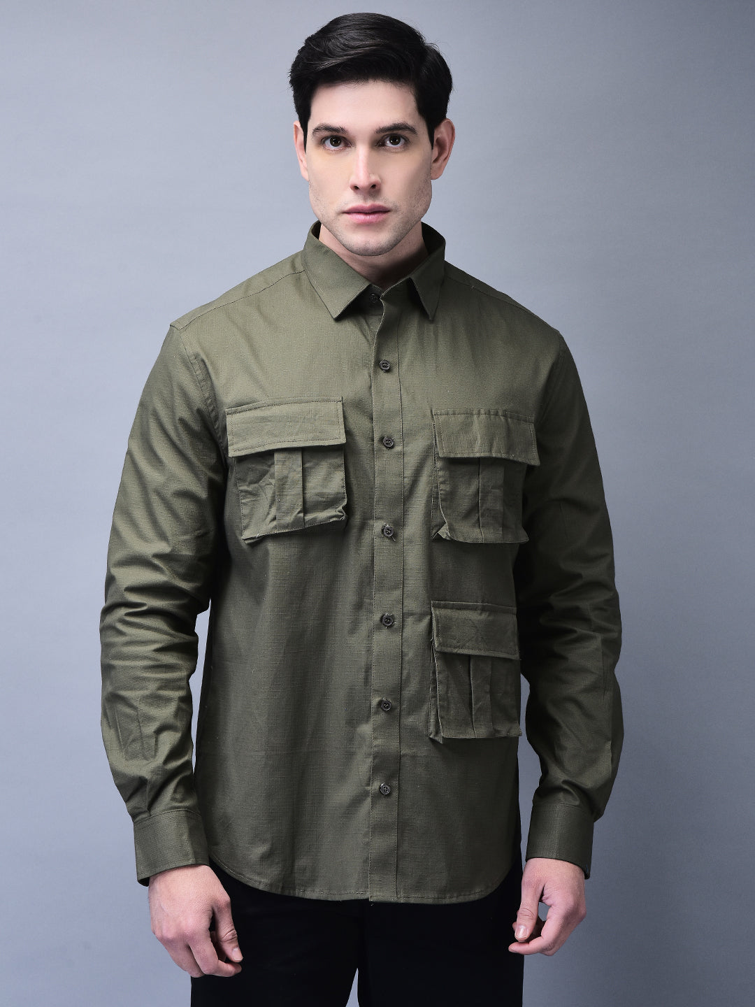 OlIVE GREEN CARGO SHIRT