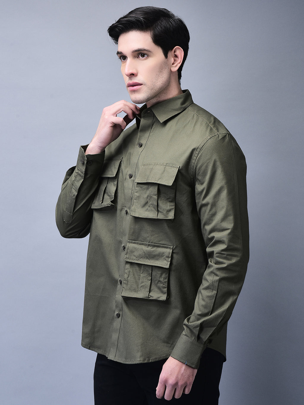 OLlVE GREEN CARGO SHIRT