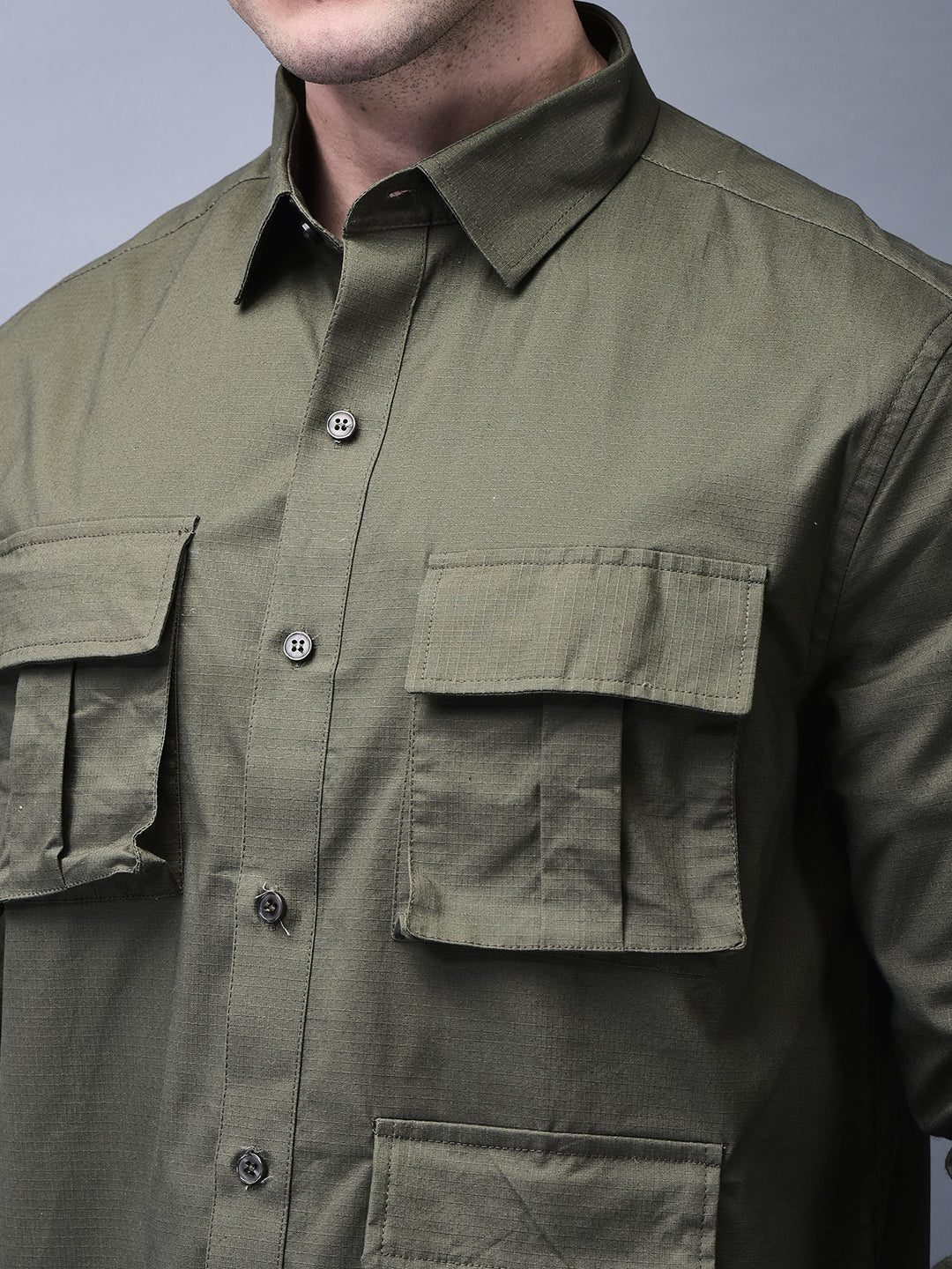 OlIVE GREEN CARGO SHIRT