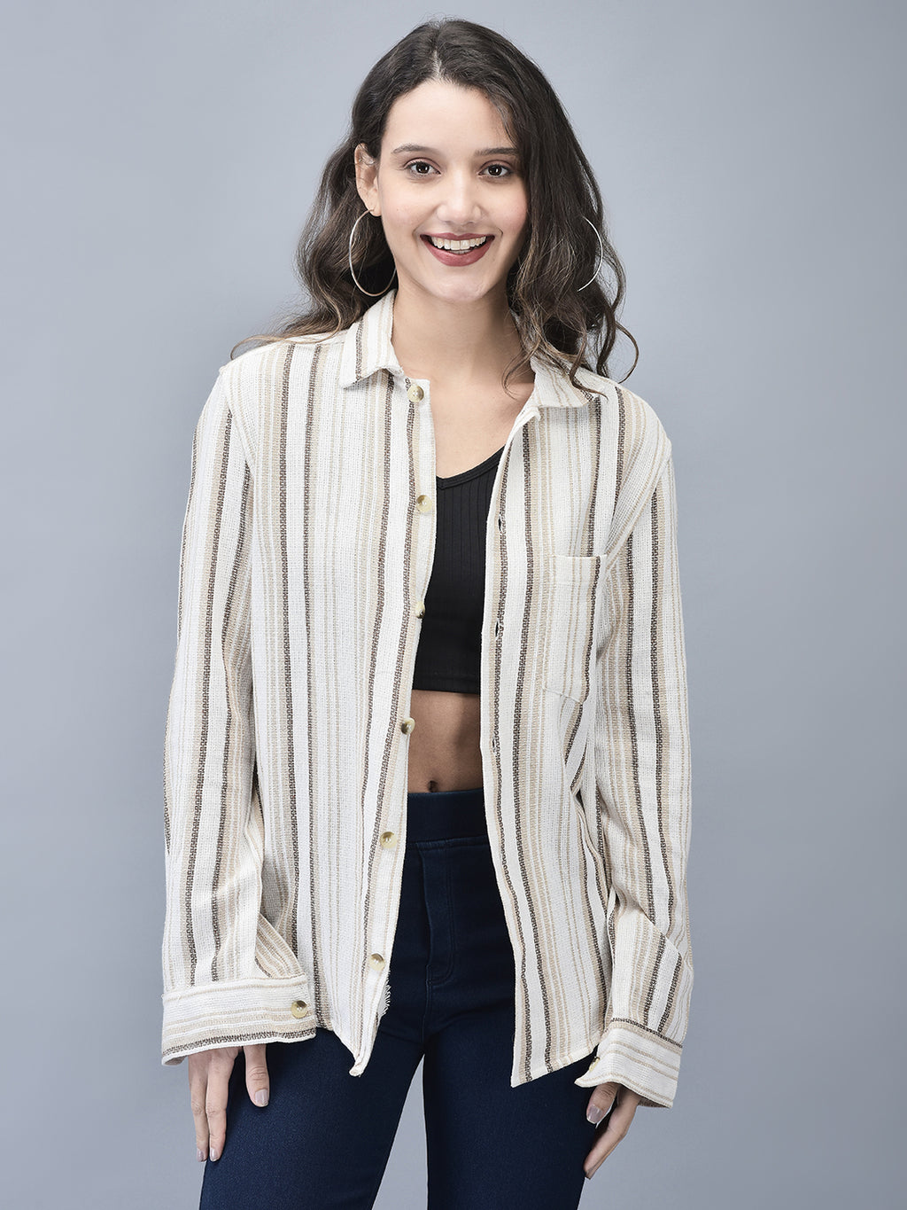 OVERSIZED COTTON BEACH SHACKET