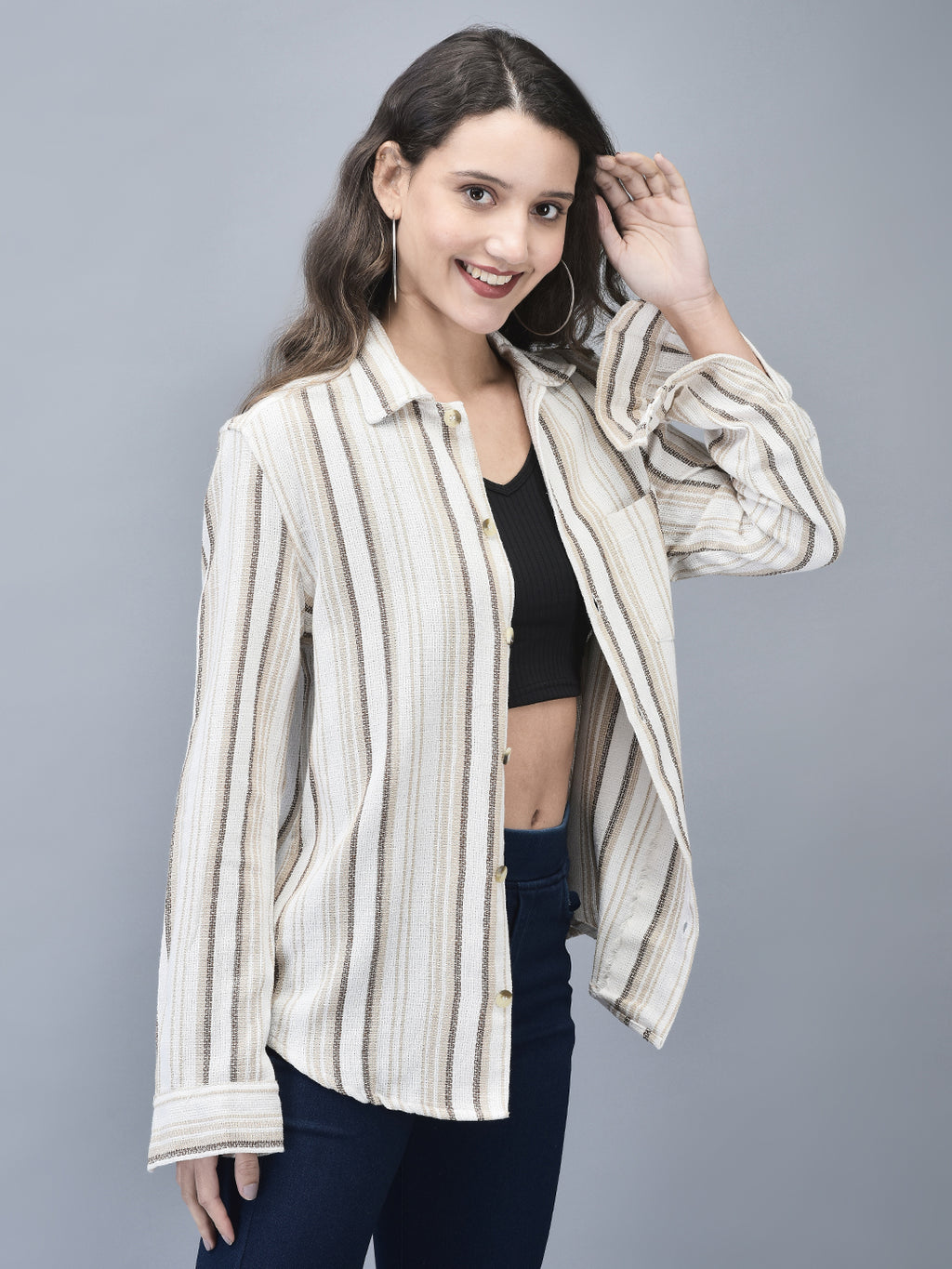 OVERSIZED COTTON BEACH SHACKET