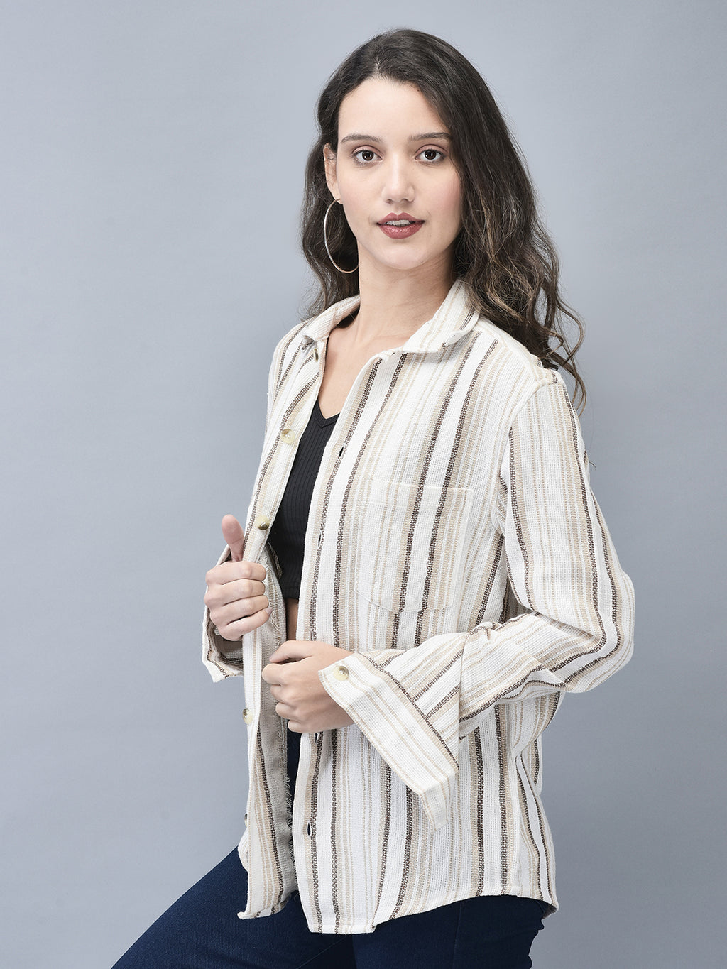 OVERSIZED COTTON BEACH SHACKET