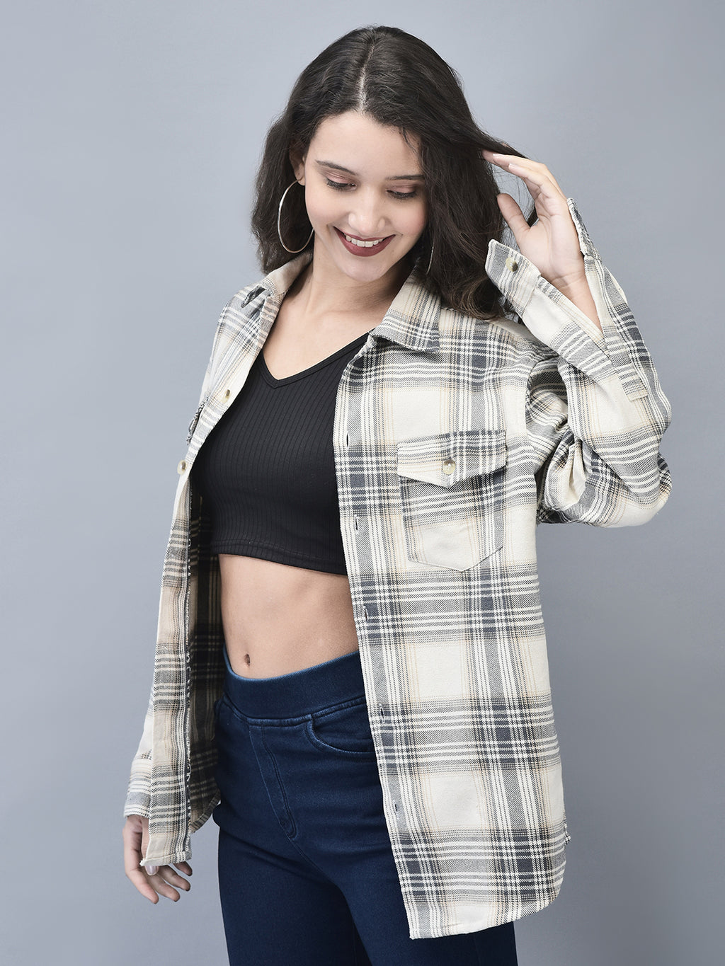 UNISEX BEIGE CASUAL SHACKET