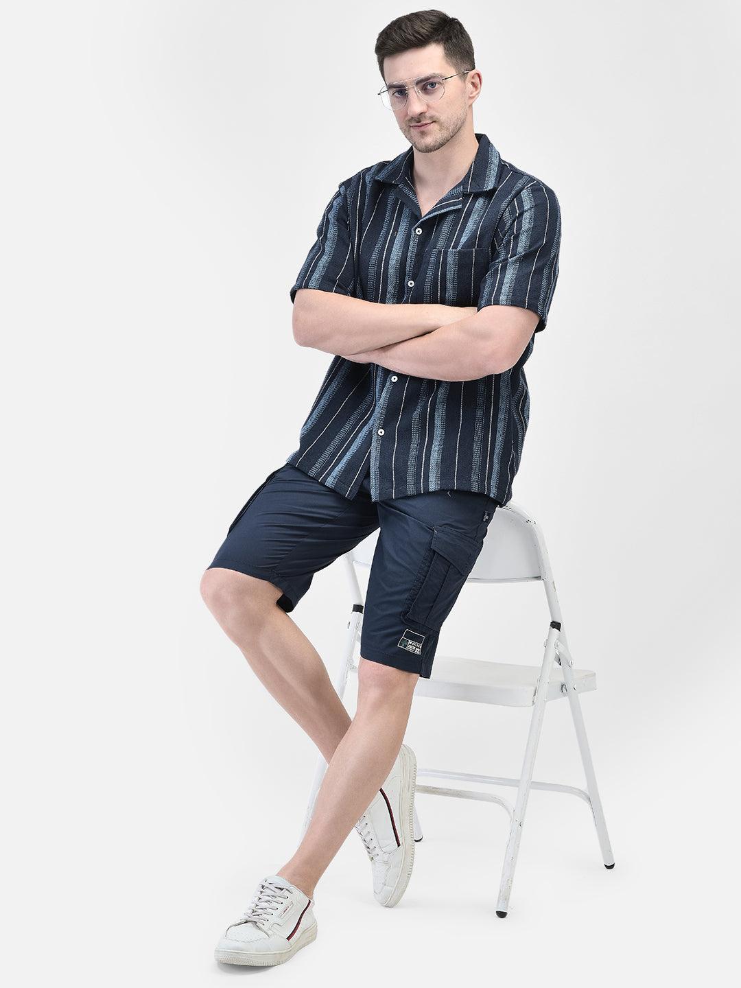 URBAN RESORT NAVY BLUE STRIPE SHIRT