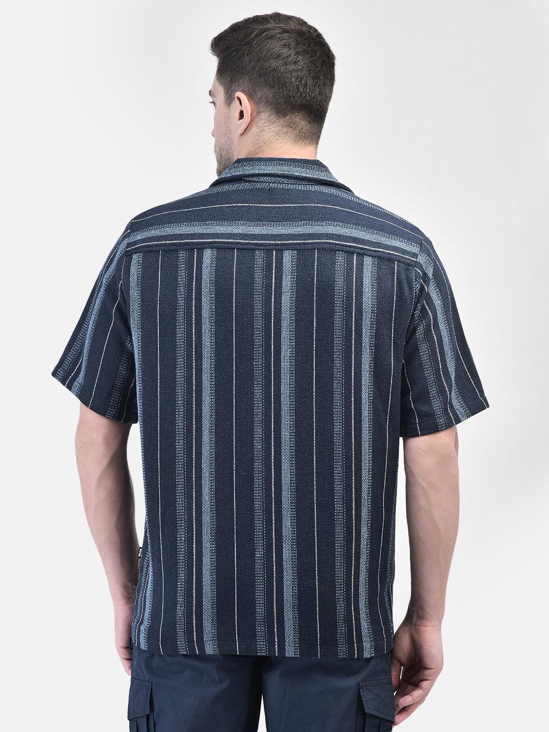 URBAN RESORT NAVY BLUE STRIPE SHIRT