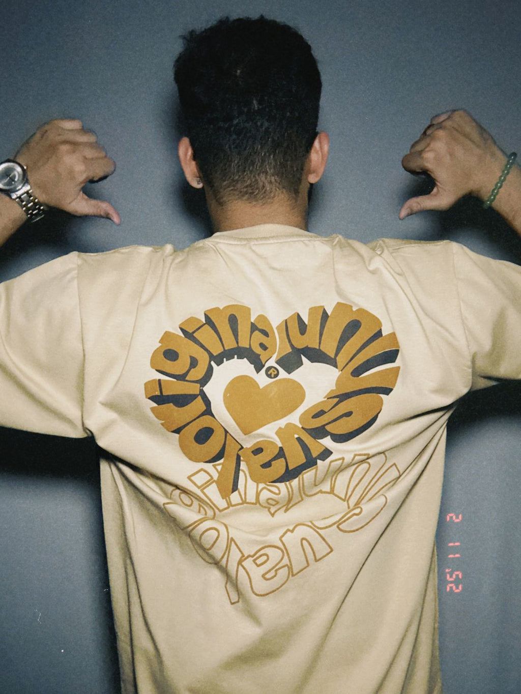 ORIGINAL-UNUSUAL TAN OVERSIZED T SHIRT