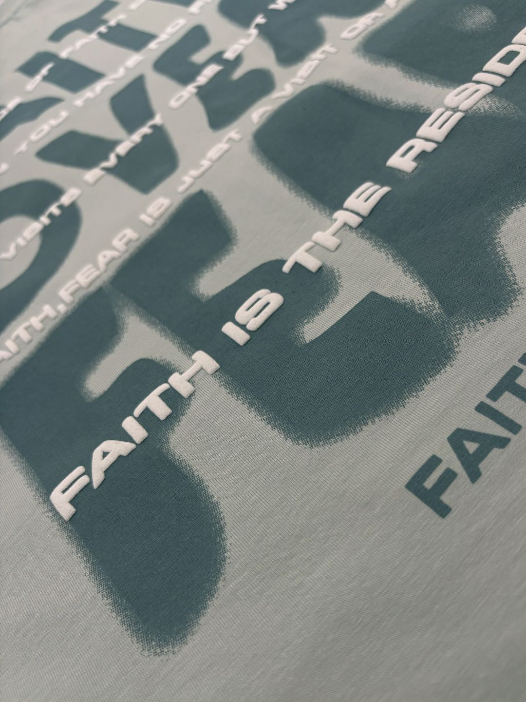 FAITH OVER FEAR POWDER BLUE T-SHIRT