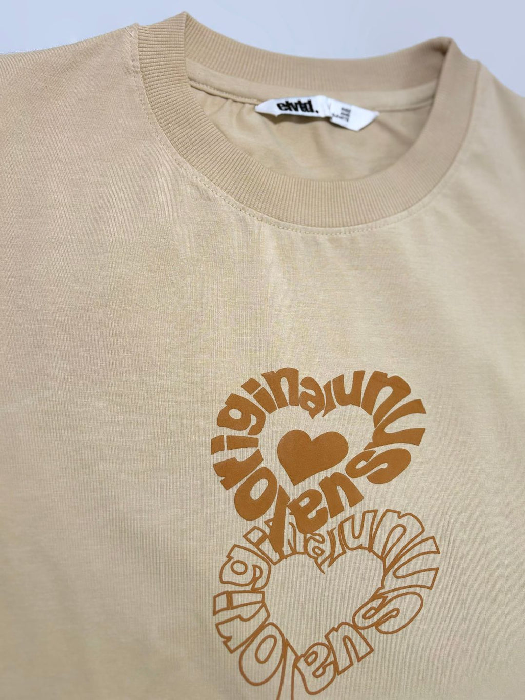 ORIGINAL-UNUSUAL TAN OVERSIZED T SHIRT