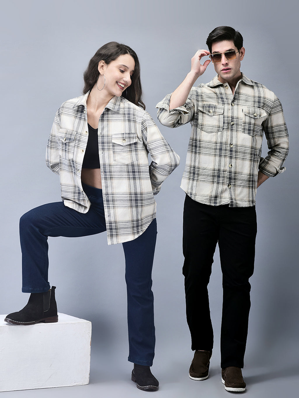 UNISEX BEIGE CASUAL SHACKET