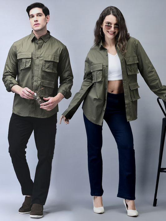 OlIVE GREEN CARGO SHIRT